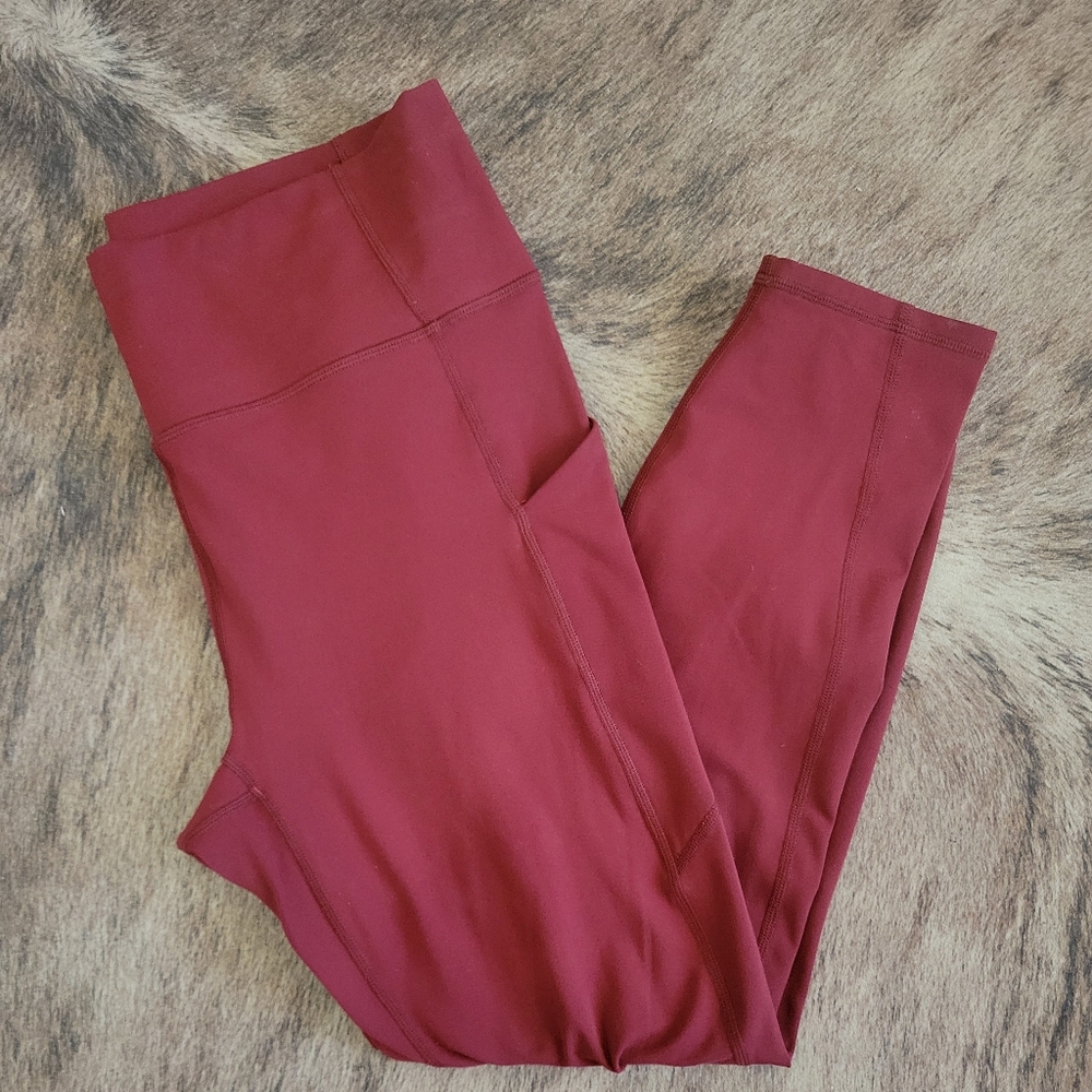 Burgundy High-Waisted Leggings